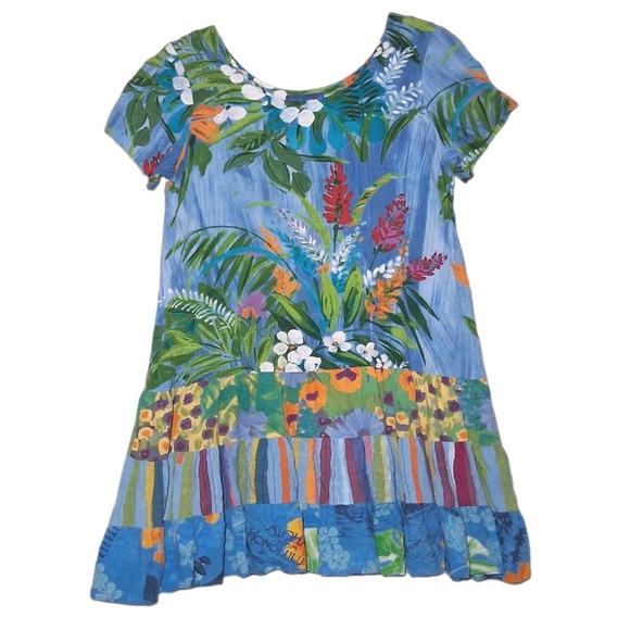Jams World Dresses & Skirts - Jams World Tropic Garden Tiered Hattie Dress XXL Floral Rayon Made in Hawaii VTG